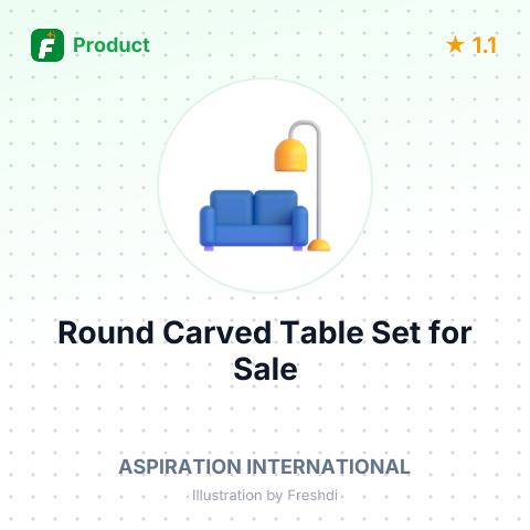 Mango Wood and MDF Round Carved Table Set – summary card, no photo uploaded yet