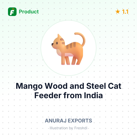 Mango Wood and Steel Cat Feeder – summary card, no photo uploaded yet