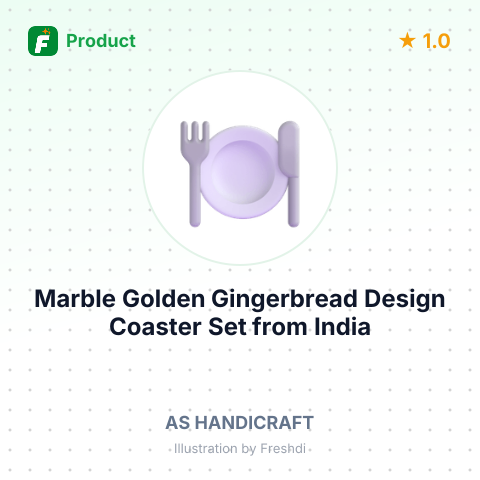 Marble Golden Gingerbread Design Coaster Set – summary card, no photo uploaded yet