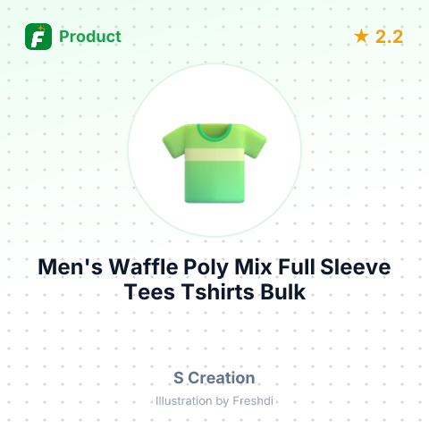 Men's Waffle Poly Mix Full Sleeve Tees Tshirts – summary card, no photo uploaded yet