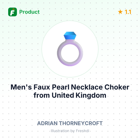 Men's Faux Pearl Necklace Choker – summary card, no photo uploaded yet