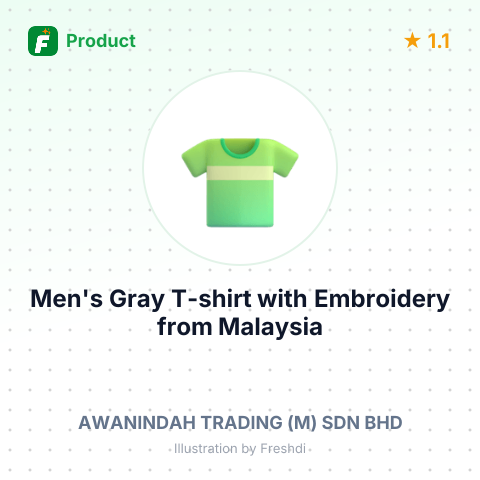 Men's Gray T-shirt with Embroidery – summary card, no photo uploaded yet