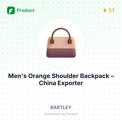 Men's Orange Shoulder Backpack – summary card, no photo uploaded yet