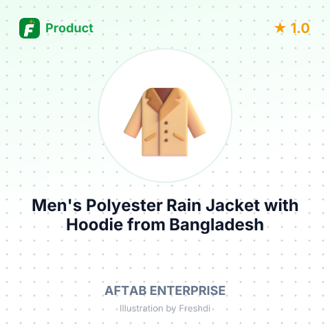 Men's Polyester Rain Jacket with Hoodie – summary card, no photo uploaded yet