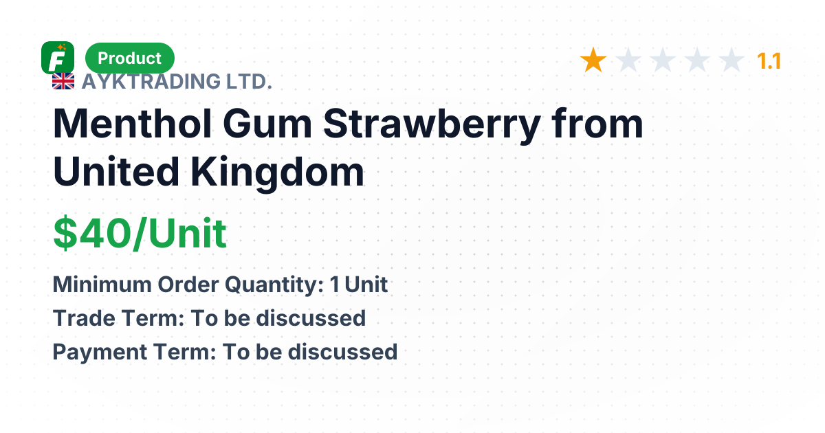 Menthol Gum Strawberry – product summary card, no photo uploaded yet