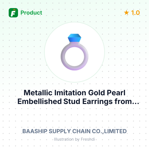 Metallic Imitation Gold Pearl Embellished Stud Earrings – summary card, no photo uploaded yet