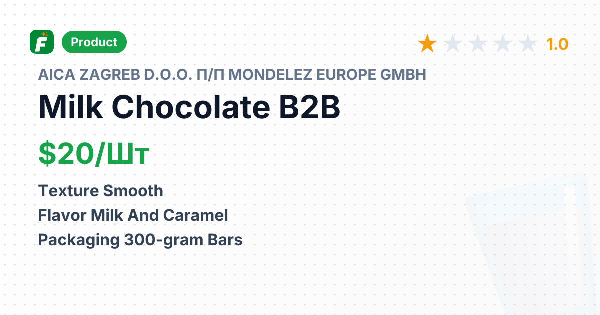 Milk Chocolate with Milk and Caramel Filling – product summary card, no photo uploaded yet