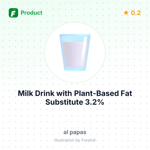 Milk Drink with Plant-Based Fat Substitute 3.2% – summary card, no photo uploaded yet