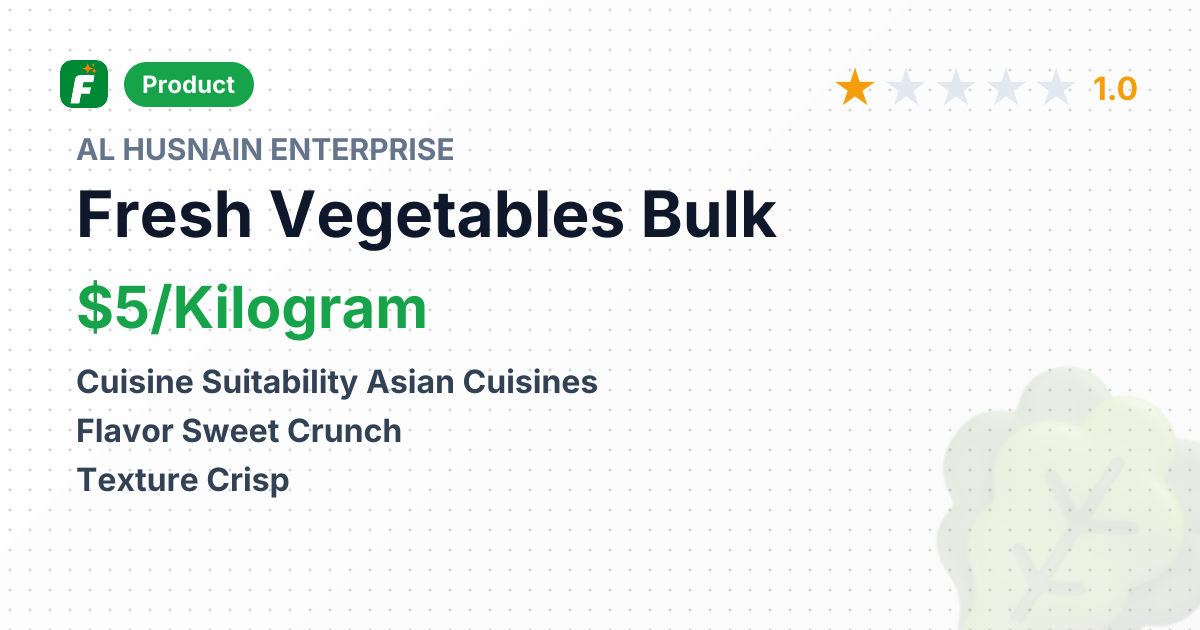 Mixed Fresh Vegetables – product summary card, no photo uploaded yet