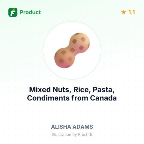 Mixed Nuts, Rice, Pasta, Condiments – summary card, no photo uploaded yet