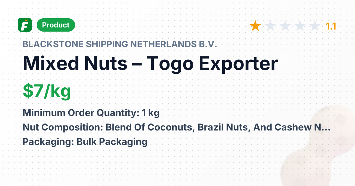 Mixed Nuts – product summary card, no photo uploaded yet