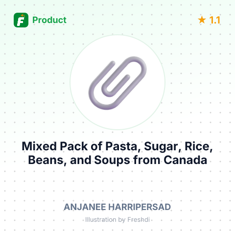 Mixed Pack of Pasta, Sugar, Rice, Beans, and Soups – summary card, no photo uploaded yet