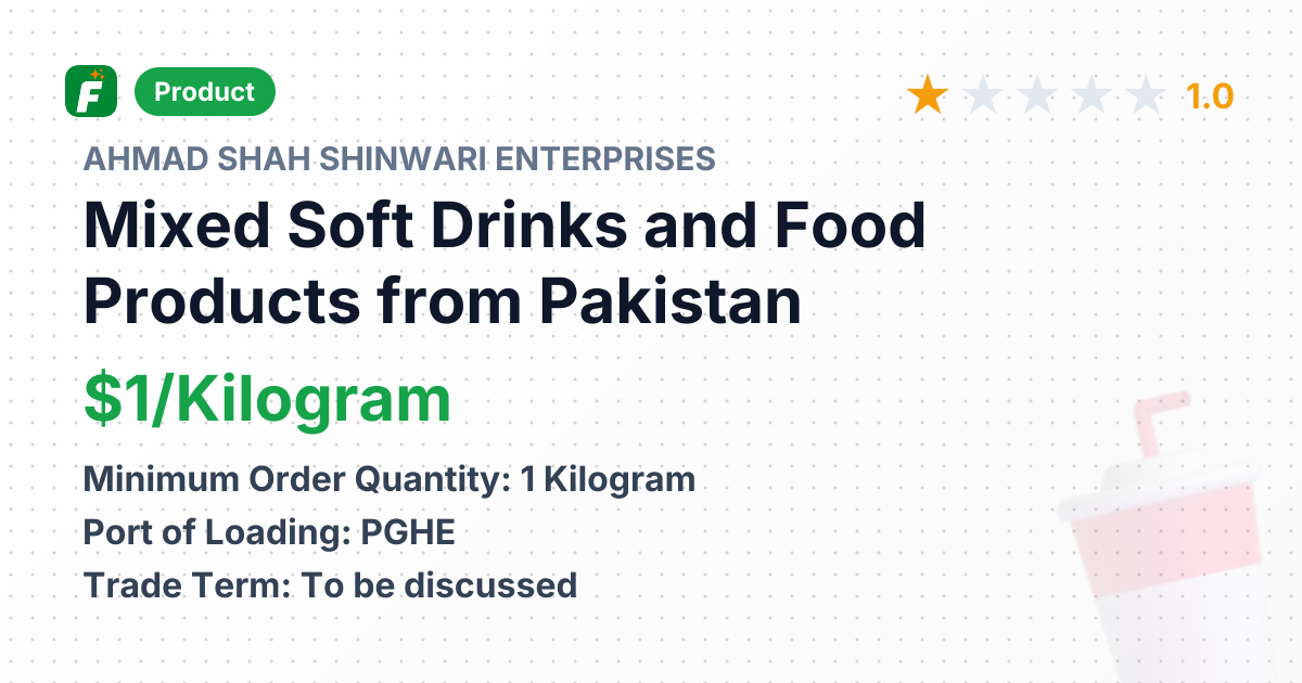 Mixed Soft Drinks and Food Products – product summary card, no photo uploaded yet