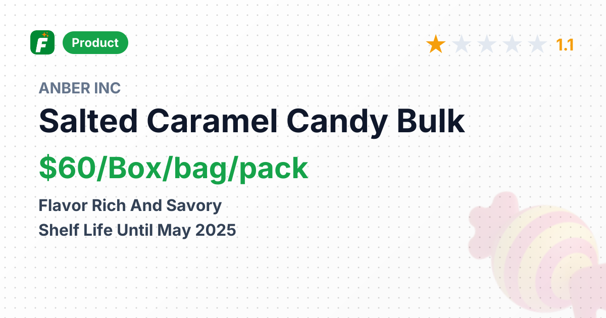 Morinaga Salted Caramel Candy – product summary card, no photo uploaded yet