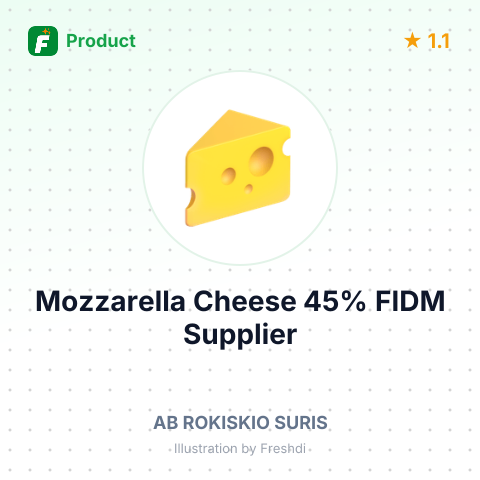 Mozzarella Cheese 45% FIDM – product summary card, no photo uploaded yet