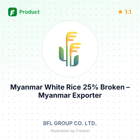 Myanmar White Rice 25% Broken – summary card, no photo uploaded yet