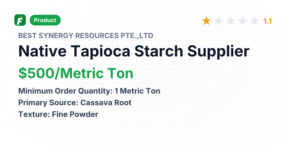 Native Tapioca Starch – product summary card, no photo uploaded yet