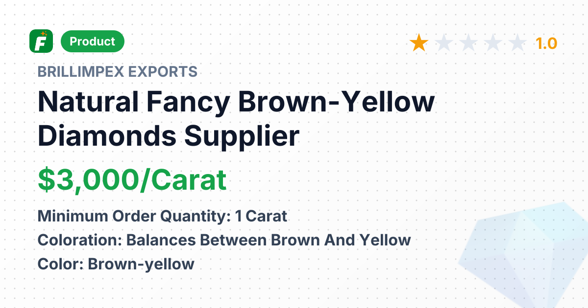 Natural Fancy Brown-Yellow Diamonds – product summary card, no photo uploaded yet
