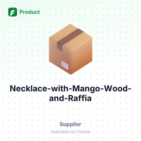 Necklace with Mango Wood and Raffia – summary card, no photo uploaded yet
