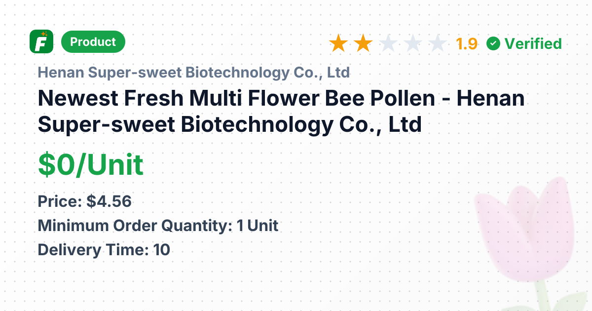 Newest Fresh Multi Flower Bee Pollen – product summary card, no photo uploaded yet