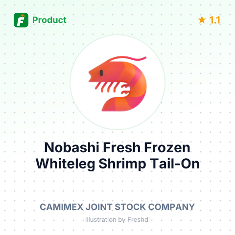 Nobashi Fresh Frozen Whiteleg Shrimp Tail-On – summary card, no photo uploaded yet