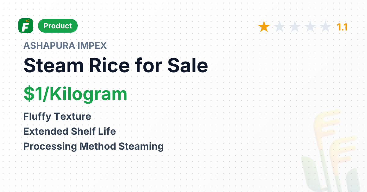 Non Basmati PR 11 Steam Rice – product summary card, no photo uploaded yet