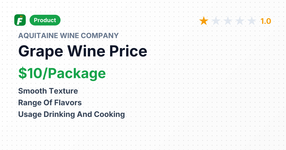 Non-Sparkling Grape Wine – product summary card, no photo uploaded yet