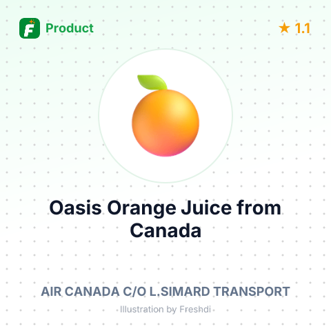 Oasis Orange Juice – summary card, no photo uploaded yet