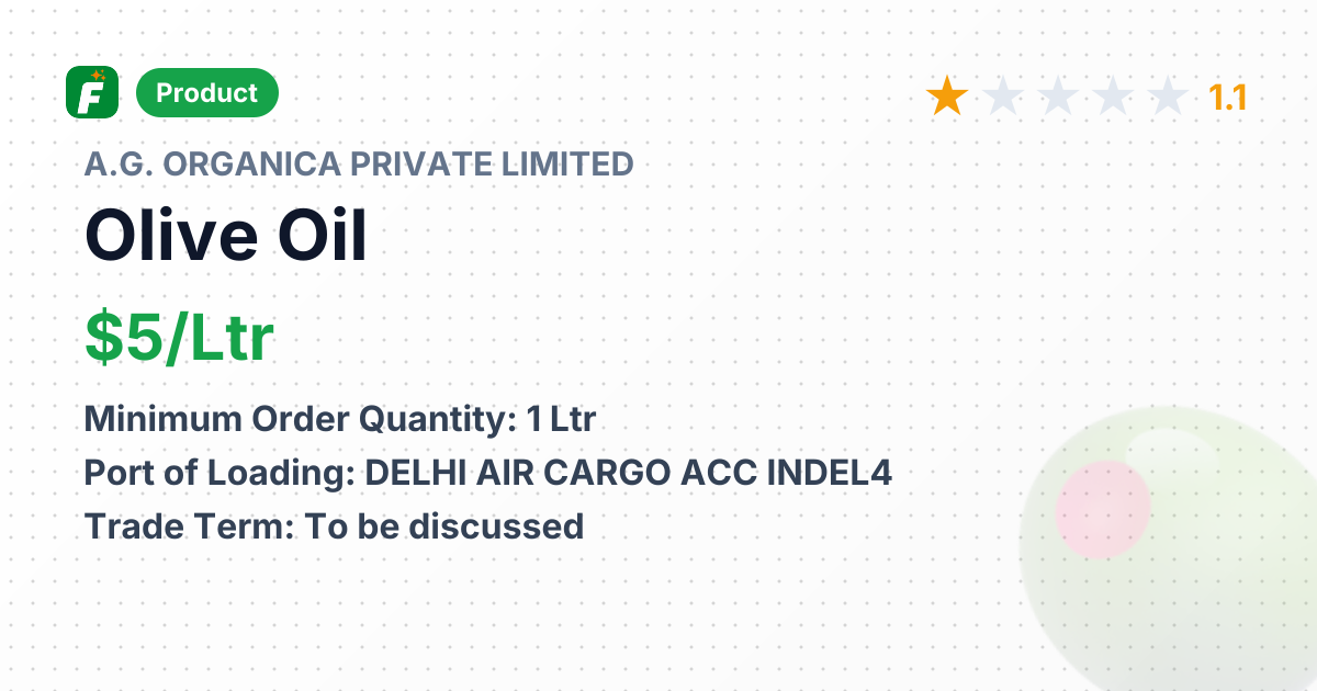 Olive Oil – product summary card, no photo uploaded yet