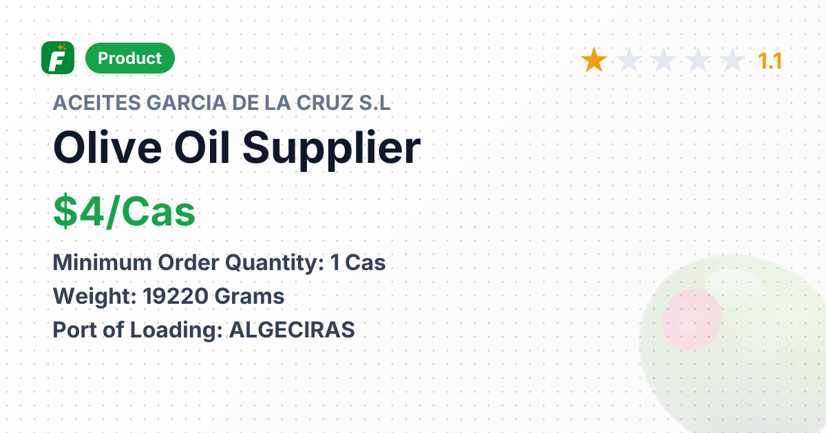 Olive Oil – product summary card, no photo uploaded yet