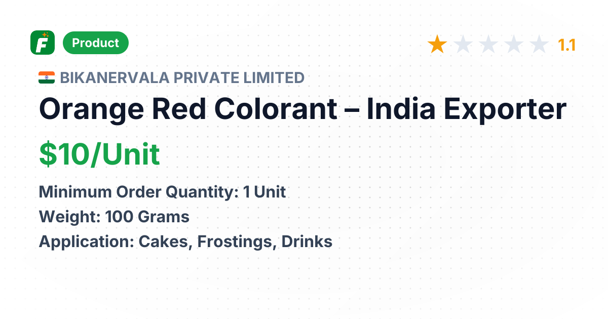 Orange Red Colorant – product summary card, no photo uploaded yet