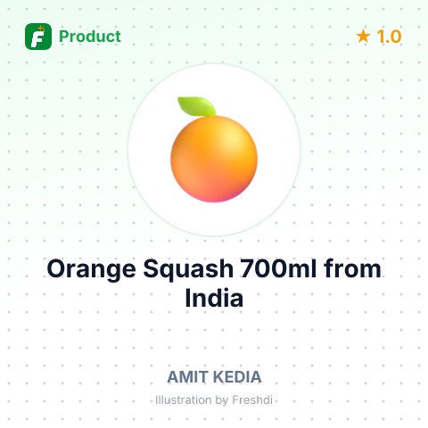 Orange Squash 700ml – summary card, no photo uploaded yet
