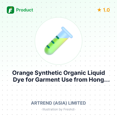 Orange Synthetic Organic Liquid Dye for Garment Use – summary card, no photo uploaded yet