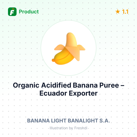Organic Acidified Banana Puree – summary card, no photo uploaded yet