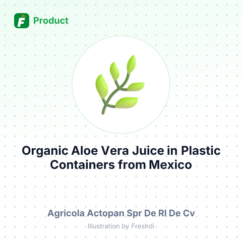 Organic Aloe Vera Juice in Plastic Containers – summary card, no photo uploaded yet