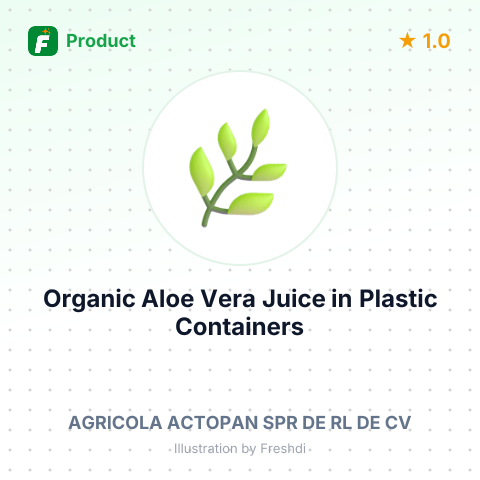 Organic Aloe Vera Juice in Plastic Containers – summary card, no photo uploaded yet