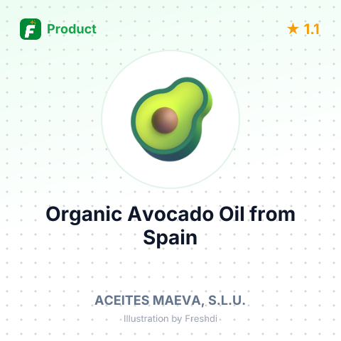Organic Avocado Oil – summary card, no photo uploaded yet