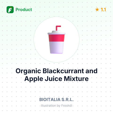 Organic Blackcurrant and Apple Juice Mixture – summary card, no photo uploaded yet
