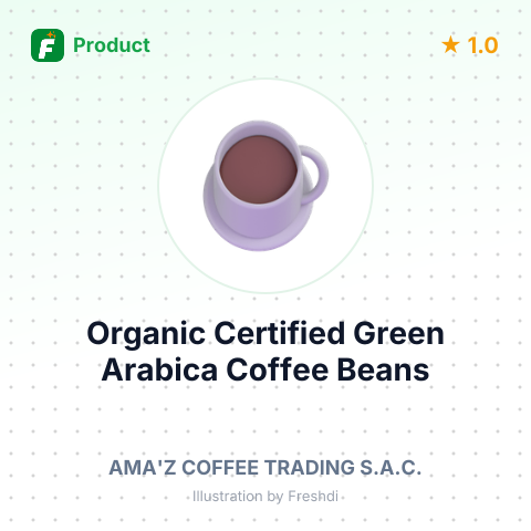 Organic Certified Green Arabica Coffee Beans – summary card, no photo uploaded yet