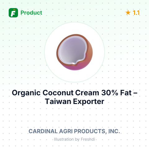 Organic Coconut Cream 30% Fat – summary card, no photo uploaded yet