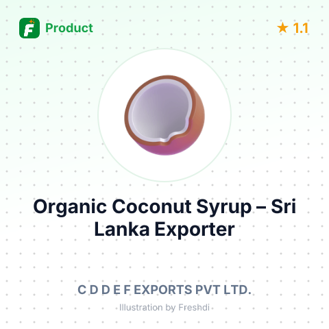 Organic Coconut Syrup – summary card, no photo uploaded yet