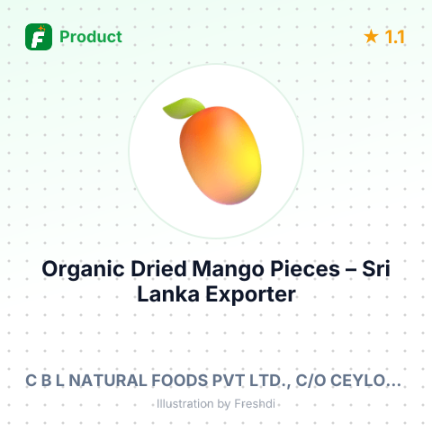 Organic Dried Mango Pieces – summary card, no photo uploaded yet
