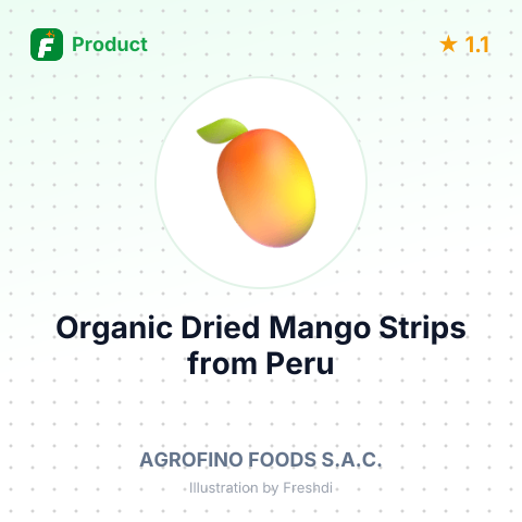 Organic Dried Mango Strips – summary card, no photo uploaded yet
