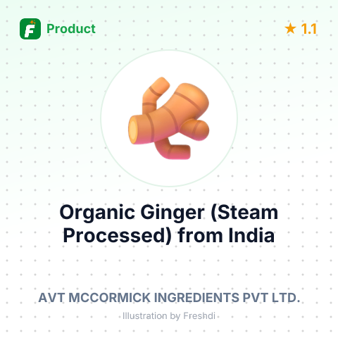 Organic Ginger (Steam Processed) – summary card, no photo uploaded yet