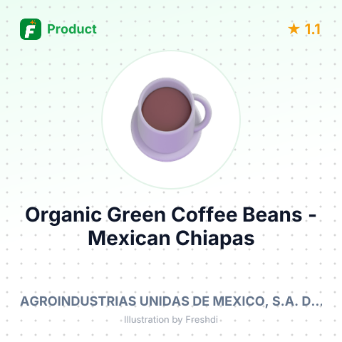 Organic Green Coffee Beans - Mexican Chiapas Grapos Altura HG EP – summary card, no photo uploaded yet