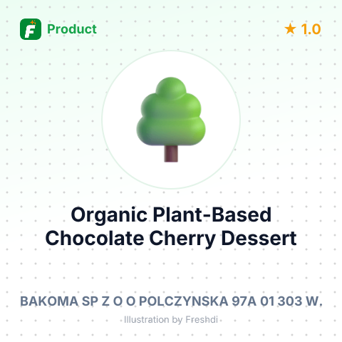 Organic Plant-Based Chocolate Cherry Dessert – summary card, no photo uploaded yet