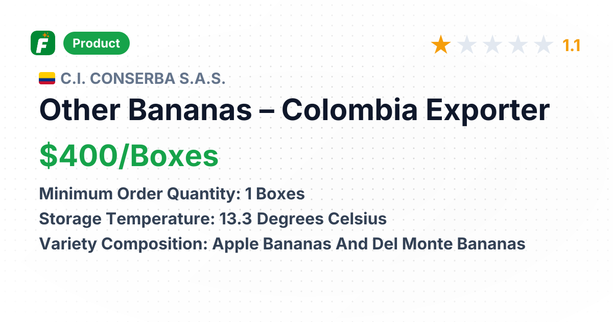 Other Bananas – product summary card, no photo uploaded yet