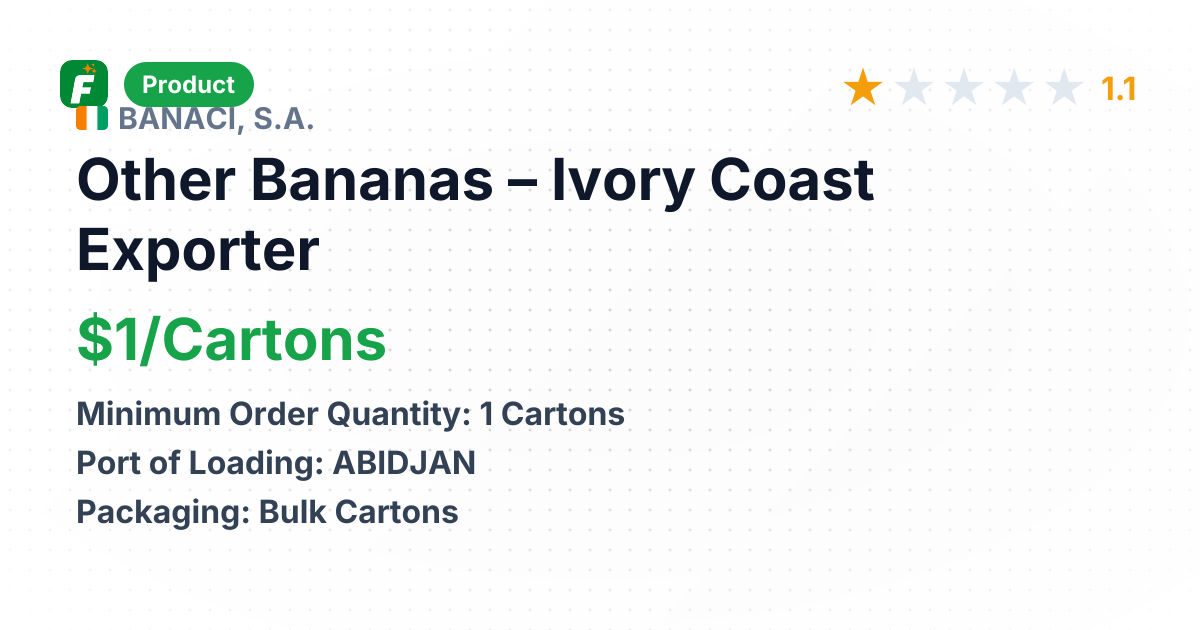 Other Bananas – product summary card, no photo uploaded yet
