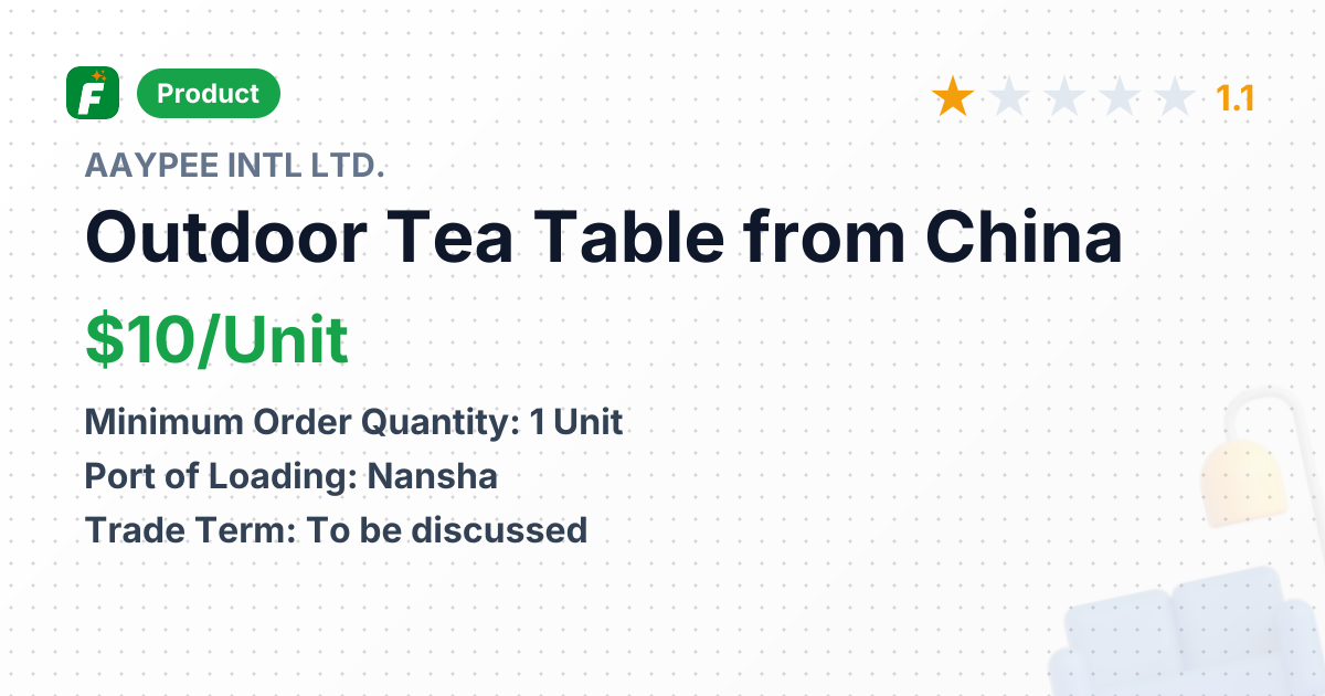 Outdoor Tea Table – product summary card, no photo uploaded yet