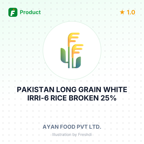 PAKISTAN LONG GRAIN WHITE IRRI-6 RICE BROKEN 25% – summary card, no photo uploaded yet